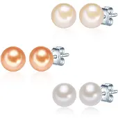 Valero Pearls Boucles d'oreilles orange / orange pastel / argent / blanc perle