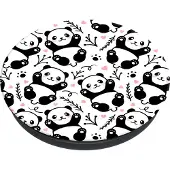 PopSockets PopGrip Basic Panda Boom, Support pour smartphone, Noir