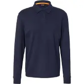 BOSS Polo à manches longues en coton avec détail de logo