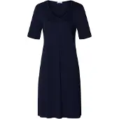Hanro Chemise de nuit ' Cotton Silk ' bleu foncé
