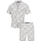 INDICODE JEANS Tenue d'intérieur 'Sofus' gris clair / blanc