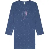 Schiesser Chemise de nuit 'Horse World' indigo / rose clair / blanc