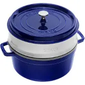 Staub Cocotte ronde bleu foncé 26cm 40510-604-0
