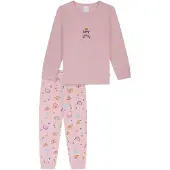 Schiesser Pyjama 'Horse World' bleu / rose ancienne