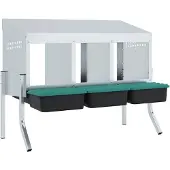 vidaXL Nichoir pour poules 3 compartiments avec pattes Acier galvanisé