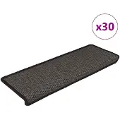 vidaXL Tapis d'escalier autocollants 30 pcs 65x21x4 cm anthracite