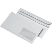 Mailmedia Enveloppes DIN Lang autocollantes, avec fenêtre (DL, 1000x)