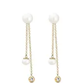 Elli Boucles d'oreilles or / blanc perle