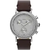 Timex Montre à affichage analogique 'Waterbury' brun foncé / argent