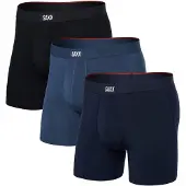 Saxx - Pack de 3 boxers respirants - Vibe Xtra Soft Comfort BB Fly 3pk Dark Denim/Navy/Black - Taille XL