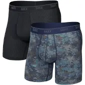 Saxx Quest Quick-dry Mesh Boxers 2 Units Noir,Gris XL Homme
