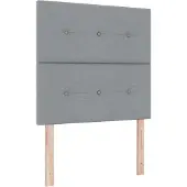 vidaXL Tête de lit LED avec bandes lumineuses LED Gris clair 80 cm Tissu