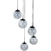 Beliani Lampe suspendue en métal noir 5 teintes de verre fumé éclairage design moderne pour salon intérieur