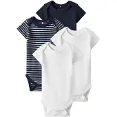 TWO SOON Barboteuse / body bleu foncé / blanc