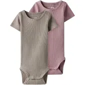 TWO SOON Barboteuse / body moka / rose ancienne