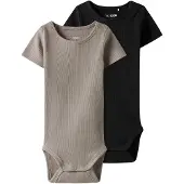 TWO SOON Barboteuse / body taupe / noir