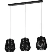 Eglo PERSLEY suspension Lampe à suspendre Lampe à suspendre - L92 x l22 x H110 cm - noir - 3X60W excl - IP20