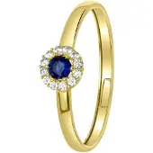 Lucardi Bague 'Klassisch' bleu marine / or / transparent