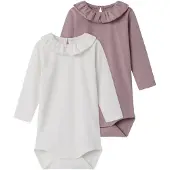 TWO SOON Barboteuse / body rose ancienne / blanc