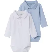 TWO SOON Barboteuse / body bleu / blanc