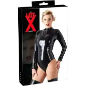 Late X Body femme à manches longues en latex (noir) - L