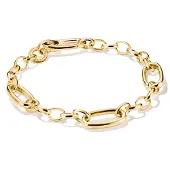 Thomas Sabo Bracelet 'Charm-Armband mit drei vergoldeten Connect-Gliedern' or