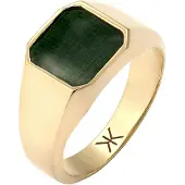 KUZZOI Bague or / vert foncé