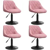 vidaXL Chaise de salle à manger 4 pcs. Pivotant Rose Velours