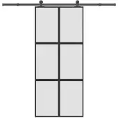 vidaXL Porte coulissante avec ferrure 90x205 cm verre trempé & aluminium