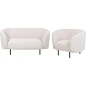Beliani Ensemble Canapé Et Fauteuil 3 Places Beige Et Noir Loen