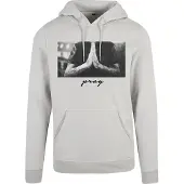Mister tee Sweat-shirt 'Pray' gris clair / noir / blanc