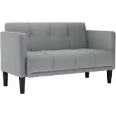 vidaXL Canapé deux places gris clair 111 cm en tissu