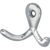 Hermeta Crochet pour serviette 0560 2 crochets hauteur 37 mm aluminium nickelé saillie 28,5 mm