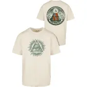 Mister tee T-Shirt 'New Order' beige / gris fumé / vert foncé / orange