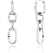 Tommy Hilfiger Modern Steel Earrings Contrast Link Chain 2780787, (Acier inoxydable)
