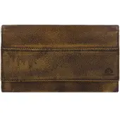 Green Burry Porte-monnaies 'Destressed' brun foncé / safran