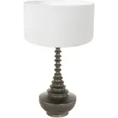 Steinhauer Lampe de table unique Bois avec capuchon blanc