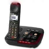 Panasonic Téléphone fixe sans fil amplifié Noir