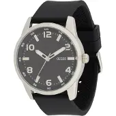 GUESS Montre à affichage analogique 'Monte' noir / argent / blanc