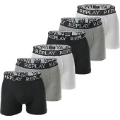 Replay Boxers gris chiné / noir / blanc