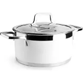Lacor Marmite de buffet en acier inoxydable avec couvercle - Blanc Marmite de buffet en acier inoxydable avec couvercle - Blanc