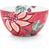 Pip studio Flower Festival scallop Bowl dark pink 15 cm