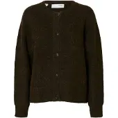 Selected Laine Mélangée Cardigan Femme Marron XS