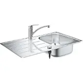 GROHE Kit évier encastrable K500 avec robinetterie de cuisine inox (Evier encastré)
