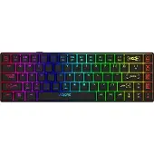 Aqirys Mira, Avec et sans fil, USB + Bluetooth, Commutateur mécanique, QWERTY, LED RGB, Noir
