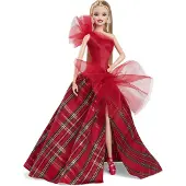 Barbie Signature Holiday Blonde Doll Rouge Enfants