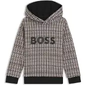BOSS Sweat à capuche en polaire de coton mélangé à motif imprimé pour enfant