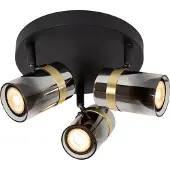 Lucide Projecteur de plafond Upton Noir à 3 lumières
