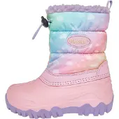 Playshoes Bottes de neige 'Regenbogen' bleu / vert / lilas / rose ancienne