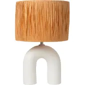 Lucide Ronda - lampe à poser - Ø 28 x 45 cm - blanc et naturel